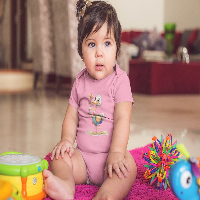 Body Para Bebê Cute Ostrich (Cute Ostrich Baby Bodysuit)