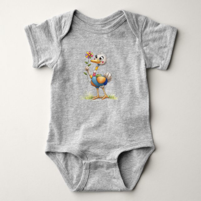 Body Para Bebê Cute Ostrich (Frente)