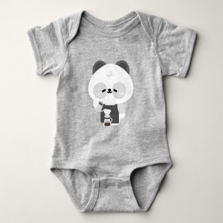 Body Para Bebê Cute Panda Barista