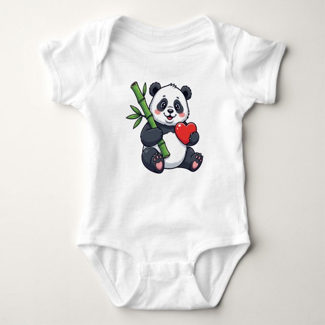 Body Para Bebê Cute Panda with Bamboo Kids Dress – Adorable Anima (Frente)