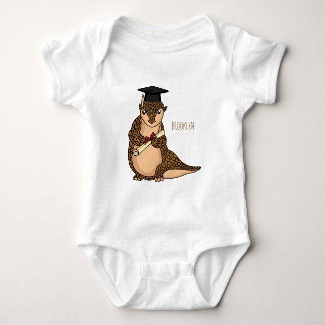 Body Para Bebê Cute pangolin graduating cartoon (Frente)