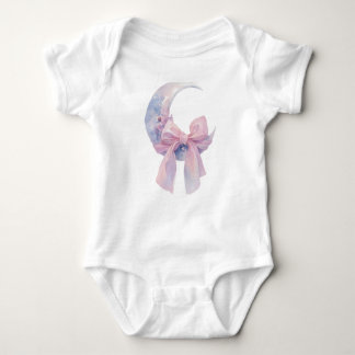 Body Para Bebê Cute pastel half moon with bow soft aesthetic