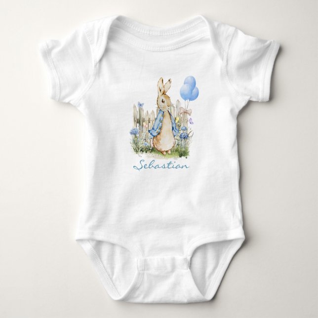Body Para Bebê Cute Peter Rabbit Bunny Name (Frente)