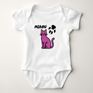 Body Para Bebê Cute Pink Cat “MIAOU” Baby Bodysuit