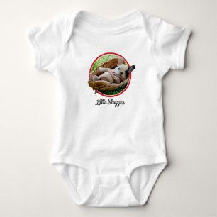 Body Para Bebê Cute Puppy em um beisebol Mitt