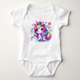 Body Para Bebê Cute Rainbow Unicorn