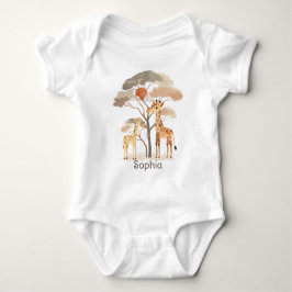 Body Para Bebê Cute Safari com Girafas Neutro