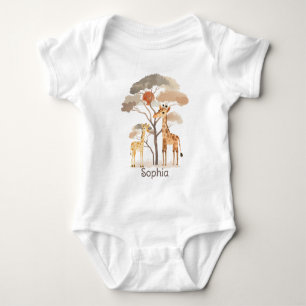 Body Para Bebê Cute Safari com Girafas Neutro