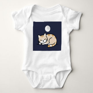 Body Para Bebê Cute Sleeping Cat Moon Baby Bodysuit 