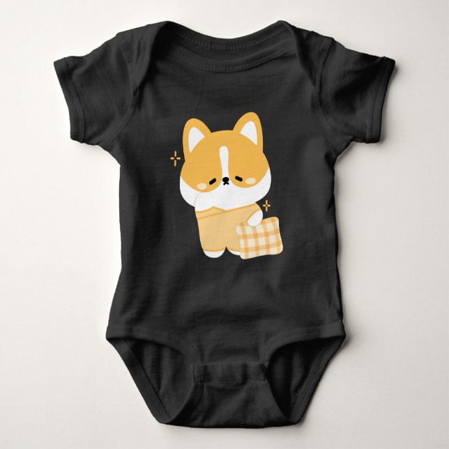 Body Para Bebê Cute Sleepy Corg (Frente)