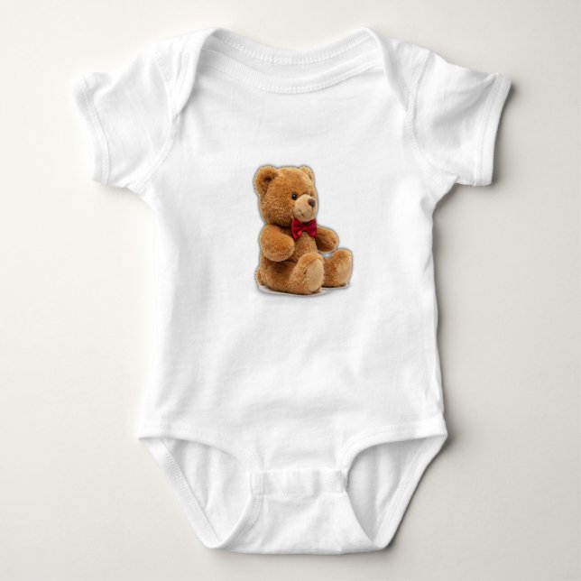 Body Para Bebê Cute Teddy Bear Art Double-Sided Graphic T-Shirt (Frente)
