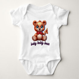 Body Para Bebê 🧸Cute Teddy Bear with Pizza 