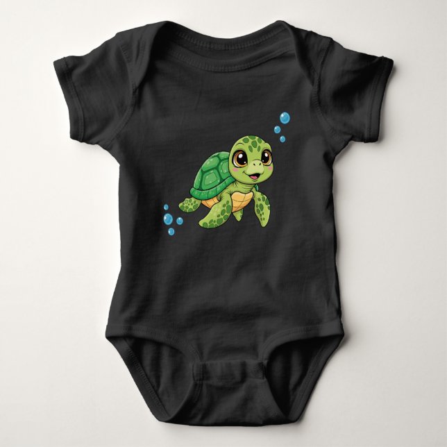 Body Para Bebê Cute Turtle Kids’ T-Shirt (Frente)