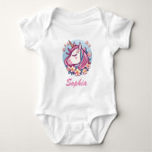 Cute Unicórnio & Flores, Personalizar Nome
