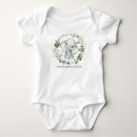 Cute Watercolor Safari Greenerer Elephant Monogram