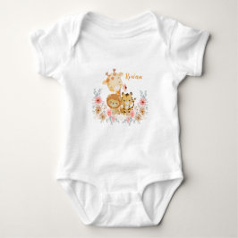 Body Para Bebê Cute Wild Animal T-Shirt