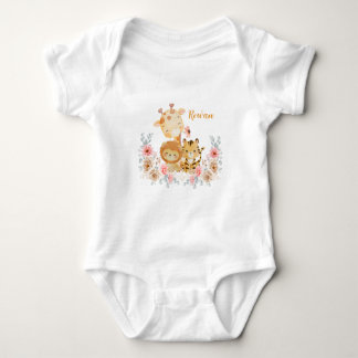 Body Para Bebê Cute Wild Animal T-Shirt
