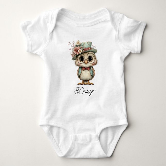 Body Para Bebê Cute Wise Owl (Frente)