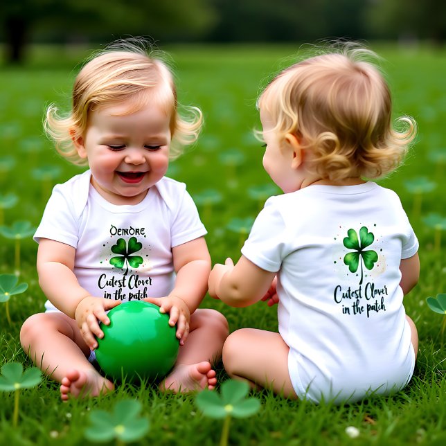 Body Para Bebê Cutest Clover in the Patch  (Cutest Clover in the Patch Baby Bodysuit)