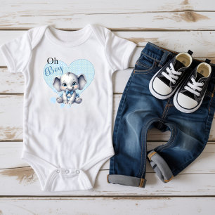 Body Para Bebê Cutie Blue Elephant - Amendoim Pequeno