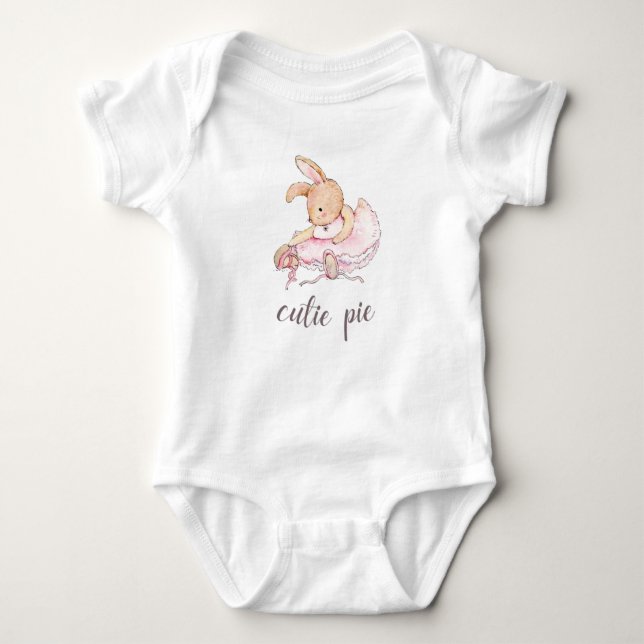 Body Para Bebê Cutie Pie Ballerina Bunny Baby Girl's (Frente)