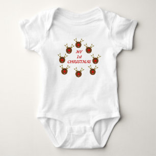 Body Para Bebê Cyber Christmas Reindeer - Primeiro Natal Personal
