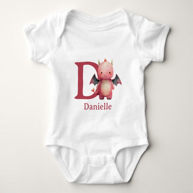 Body Para Bebê D é para Dragão Personalizar (Frente)