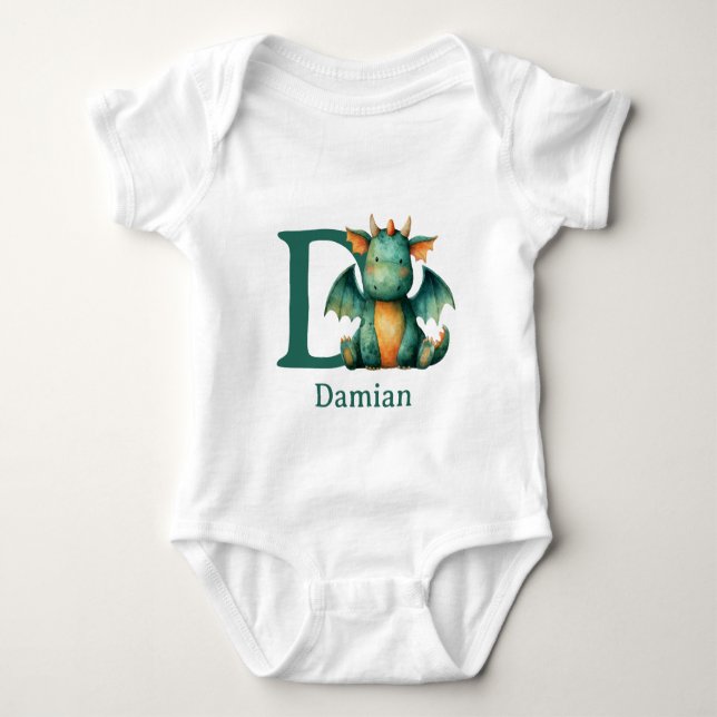 Body Para Bebê D é para Dragão Personalizar (Frente)
