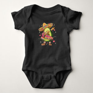 Body Para Bebê Dabbing Abacate Cinco De Maio Poncho Mexicano Dive