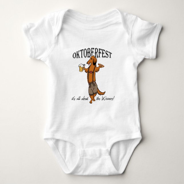 Body Para Bebê Dachshund de Oktoberfest (Frente)