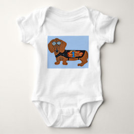 Body Para Bebê Dachshund in Racing Jacket T-Shirt