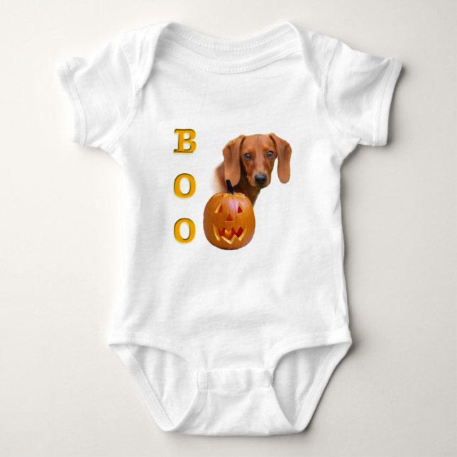 Body Para Bebê Dachshund (liso) Boo (Frente)