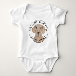 Body Para Bebê Dachshund Vermelho Liso Irmão Mais Velho