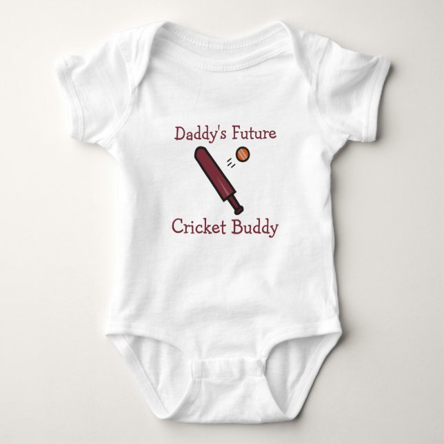 Body Para Bebê Daddy's Future Cricket Buddy | Custom Cricket (Frente)