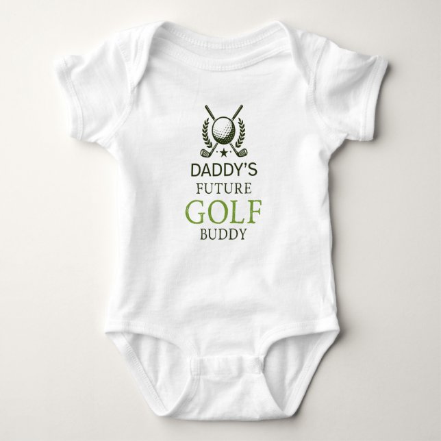 Body Para Bebê Daddy's Future Golf Buddy Cute Golfing (Frente)
