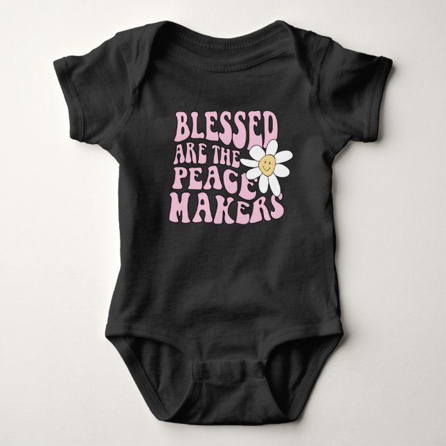 Body Para Bebê Daisy and Peace Makers Slogan (Frente)