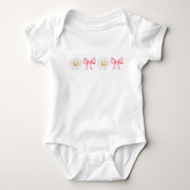 Body Para Bebê Daisy do Arco Coquette Rosa (Frente)