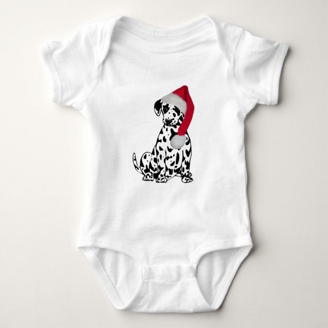 Body Para Bebê Dalmatian do Natal (Frente)
