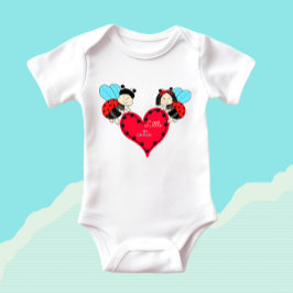 Body Para Bebê Damybugs de coração