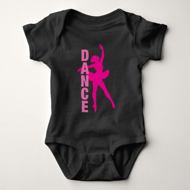 Body Para Bebê Dança Ballerina Rosa Quente (Frente)