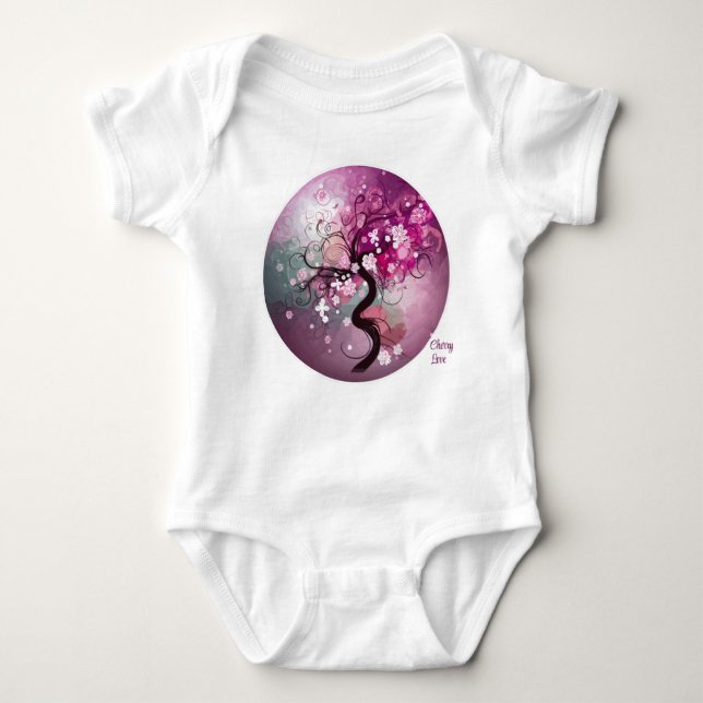 Body Para Bebê Dança de Cereja Encantada (Frente)