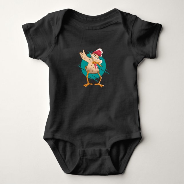 Body Para Bebê Dança Engraçada de Frango (Frente)