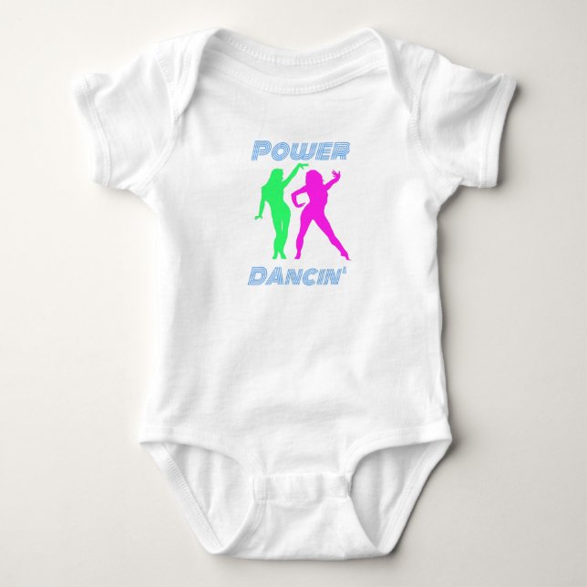 Body Para Bebê Dançando - Poder Retro Dança Garotas (Frente)
