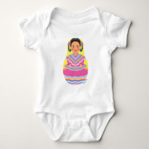Body Para Bebê Dançarina mexicana Matryoshka Bebê roupa de bebê