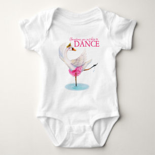 Body Para Bebê Dance swan bailarina whimsy art slogan roupa