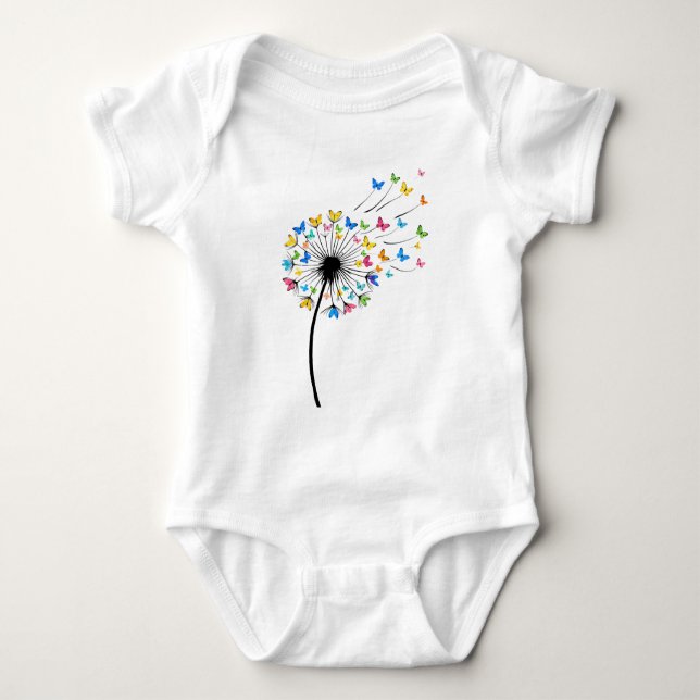 Body Para Bebê Dandelion butterfly flow (Frente)