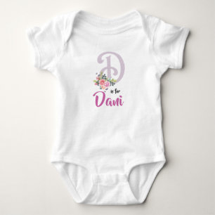 Body Para Bebê Dani Name Baby Outfit Letter D Romper Floral Girl