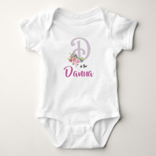 Body Para Bebê Danna Name Baby Outfit Letter D Romper Floral Girl