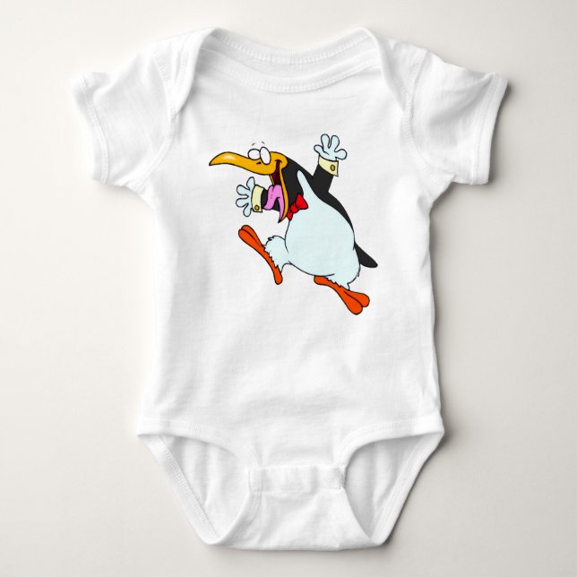 Body Para Bebê "Dapper Pinguin in a Tuxedo** T-Shirt (Frente)