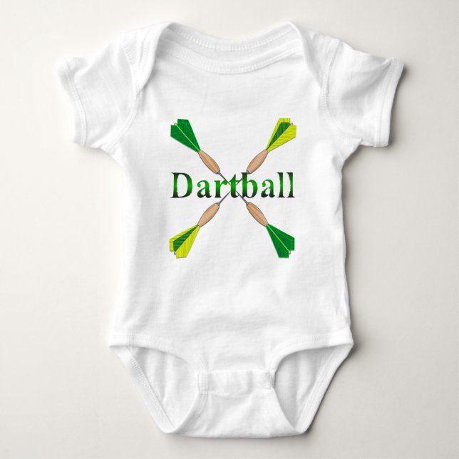 Body Para Bebê Dardos verdes e Dourados de Dartball (Frente)